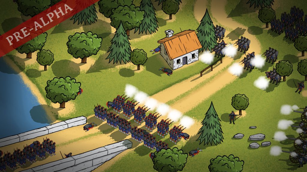 Capture d'écran d'une version pre-alpha du jeu Fire and maneuvers.